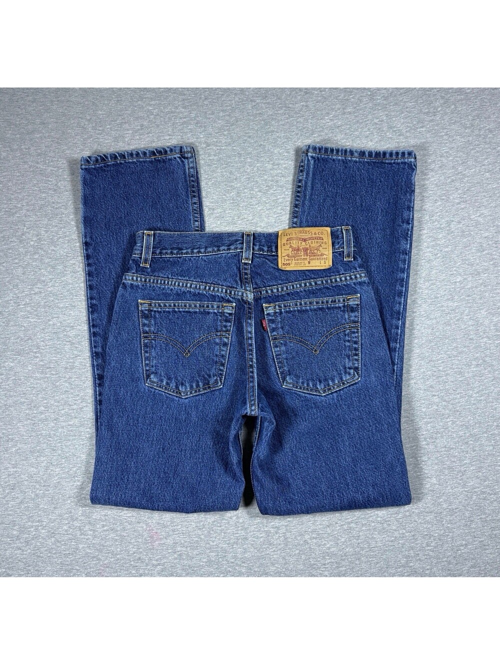 Vintage Levis 505 Jeans Womens 27x29 Blue Denim Regular Fit Straight Leg USA 90s